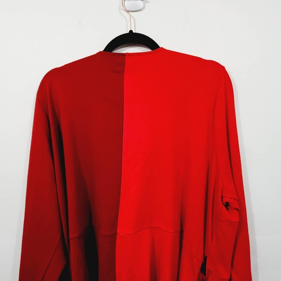 ELOQUII Colorblock Wrap Top Red Goji Berry Stretch Knit NWT Womens Size Plus 24W - Picture 11 of 14
